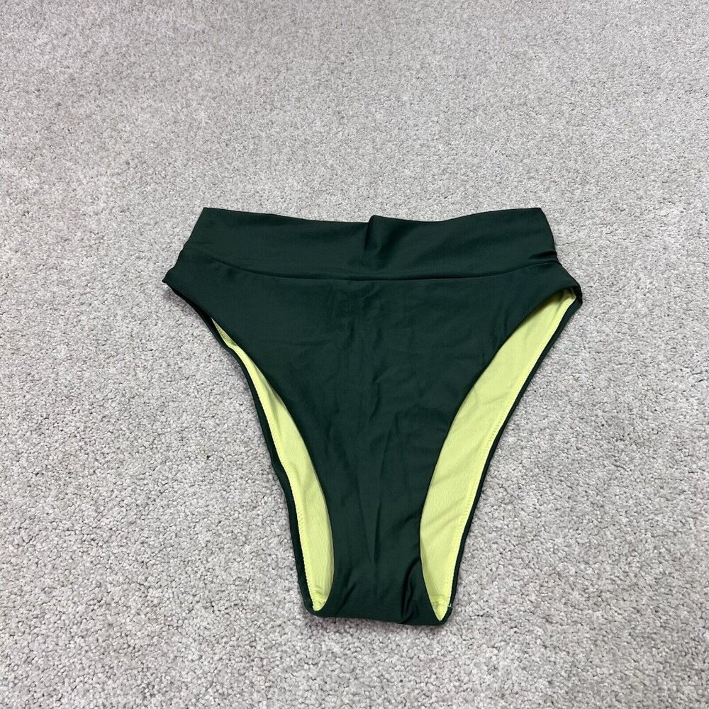 Aerie Swimsuit Bottoms High Cut Cheeky Green Women’s Size Large NWT